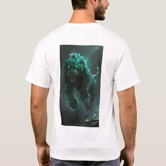 Stijlvol Groen Tiger Graphic T-shirt (Achterkant)