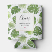 Stijlvol groen tropisch lantaarnpatroon blikjeskoeler (Achterkant)