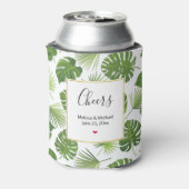 Stijlvol groen tropisch lantaarnpatroon blikjeskoeler (Blikje Achterkant)
