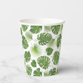 Stijlvol groen tropisch lantaarnpatroon papieren bekers (Achterkant)