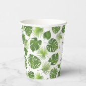 Stijlvol groen tropisch lantaarnpatroon papieren bekers (Rechts)