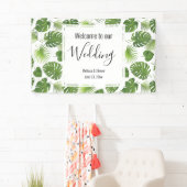 Stijlvol groen tropisch lantaarnpatroon spandoek (Insitu)