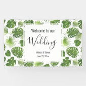 Stijlvol groen tropisch lantaarnpatroon spandoek (Horizontaal)