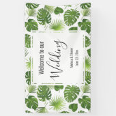 Stijlvol groen tropisch lantaarnpatroon spandoek (Verticaal)