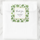 Stijlvol groen tropisch lantaarnpatroon vierkante sticker (Tas)