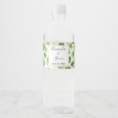 Stijlvol groen tropisch lantaarnpatroon waterfles etiket (Voorkant)