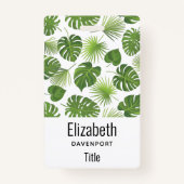 Stijlvol groen tropisch lederpatroon badge (Voorkant)