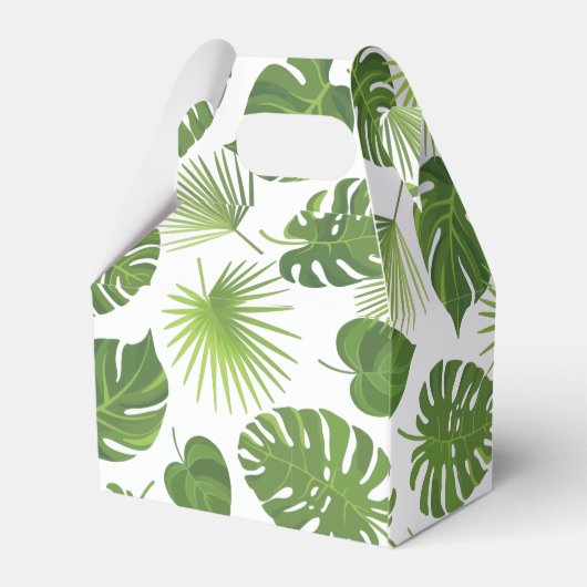 Stijlvol groen tropisch lederpatroon bedankdoosjes (Achterkant)