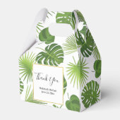 Stijlvol groen tropisch lederpatroon bedankdoosjes (Voorkant Zijde)