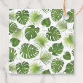 Stijlvol groen tropisch lederpatroon bedankjes labels (Achterkant)