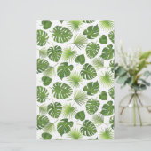 Stijlvol groen tropisch lederpatroon briefpapier (Staand voorkant)