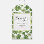 Stijlvol groen tropisch lederpatroon cadeaulabel (Voorkant)