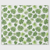 Stijlvol groen tropisch lederpatroon cadeaupapier (Vlak)