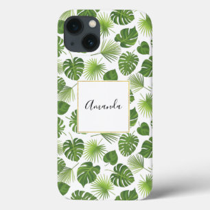 Stijlvol groen tropisch lederpatroon Case-Mate iPhone case