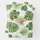 Stijlvol groen tropisch lederpatroon inpakpapier vel (In situ)