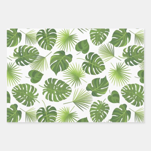 Stijlvol groen tropisch lederpatroon inpakpapier vel (Voorkant)