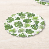 Stijlvol groen tropisch lederpatroon kartonnen onderzetters (Gekanteld)