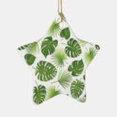 Stijlvol groen tropisch lederpatroon keramisch ornament (Rechts)