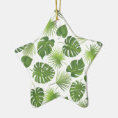 Stijlvol groen tropisch lederpatroon keramisch ornament (Links)