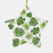 Stijlvol groen tropisch lederpatroon keramisch ornament (Achterkant)