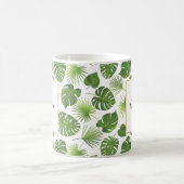 Stijlvol groen tropisch lederpatroon koffiemok (Center)