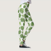 Stijlvol groen tropisch lederpatroon leggings (Rechts)