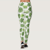 Stijlvol groen tropisch lederpatroon leggings (Achterkant)
