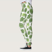 Stijlvol groen tropisch lederpatroon leggings (Links)
