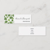 Stijlvol groen tropisch lederpatroon mini visitekaartje (Voorkant / Achterkant)