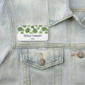 Stijlvol groen tropisch lederpatroon naamplaatje (In situ)