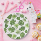 Stijlvol groen tropisch lederpatroon papieren bordje (Feest)