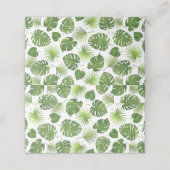 Stijlvol groen tropisch lederpatroon plaatskaartje (Buitenkant ongevouwen)