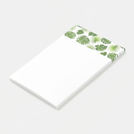 Stijlvol groen tropisch lederpatroon post-it® notes (Schuin)