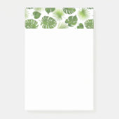 Stijlvol groen tropisch lederpatroon post-it® notes (Voorkant)