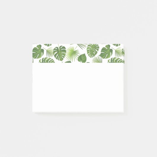 Stijlvol groen tropisch lederpatroon post-it® notes (Voorkant)
