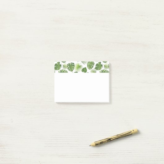 Stijlvol groen tropisch lederpatroon post-it® notes (Op bureau)