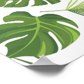 Stijlvol groen tropisch lederpatroon poster (Hoek)