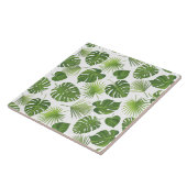 Stijlvol groen tropisch lederpatroon tegeltje (Zijkant)