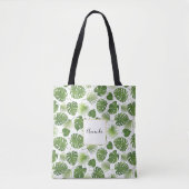 Stijlvol groen tropisch lederpatroon tote bag (Voorkant)