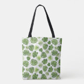 Stijlvol groen tropisch lederpatroon tote bag (Achterkant)