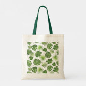 Stijlvol groen tropisch lederpatroon tote bag (Achterkant)
