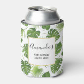 Stijlvol groen tropisch lederpatroon van afgelopen blikjeskoeler (Blikje Voorkant)
