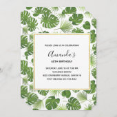 Stijlvol groen tropisch lederpatroon van afgelopen kaart (Voorkant / Achterkant)