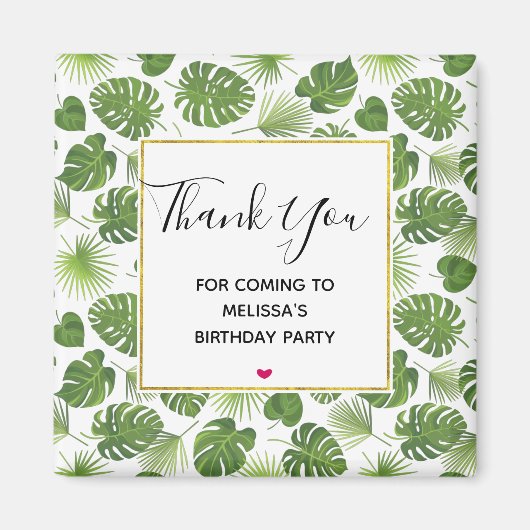 Stijlvol groen tropisch lederpatroon van afgelopen magneet (Voorkant)