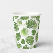 Stijlvol groen tropisch lederpatroon van afgelopen papieren bekers (Achterkant)