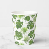 Stijlvol groen tropisch lederpatroon van afgelopen papieren bekers (Links)