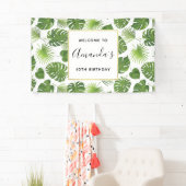 Stijlvol groen tropisch lederpatroon van afgelopen spandoek (Insitu)