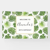 Stijlvol groen tropisch lederpatroon van afgelopen spandoek (Horizontaal)