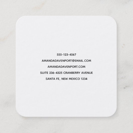 Stijlvol groen tropisch lederpatroon vierkante visitekaartje (Achterkant)