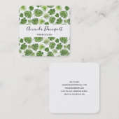 Stijlvol groen tropisch lederpatroon vierkante visitekaartje (Voorkant / Achterkant)